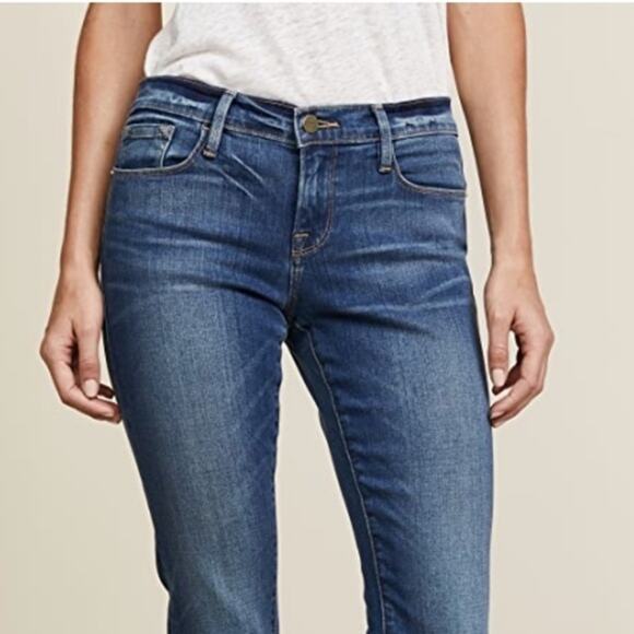 Frame Denim Le Garcon Denim Jeans Skinny Size 26 Dark Wash Factory Distressed - Picture 7 of 10